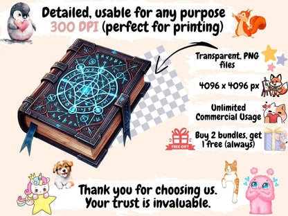 Fantasy Books (P2) Clipart Book Art Printables - Wonders Artist