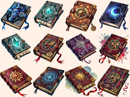 Fantasy Books (P2) Clipart Book Art Printables - Wonders Artist