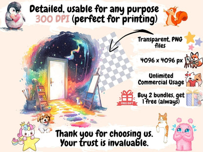 Fantasy Doors Watercolor Clipart door clipart door graphics enchanted door png - WondersArtist