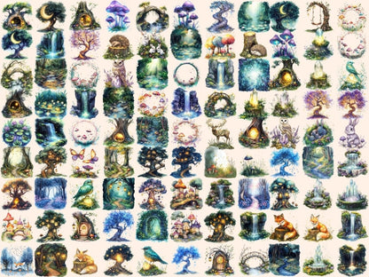 Fantasy Forests Watercolor Clipart Dreamy Forest PNG - Wonders Artist