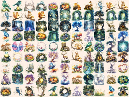 Fantasy Forests Watercolor Clipart Dreamy Forest PNG - Wonders Artist