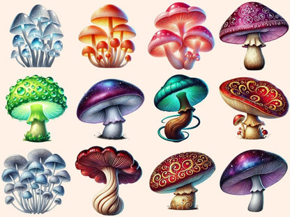Fantasy Mushrooms Clipart Enchanted Mushrooms - Wonders Artist