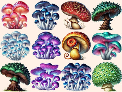 Fantasy Mushrooms Clipart Enchanted Mushrooms - Wonders Artist