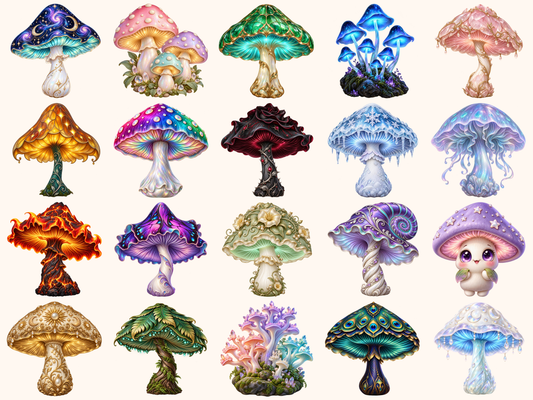 Fantasy Mushrooms Clipart