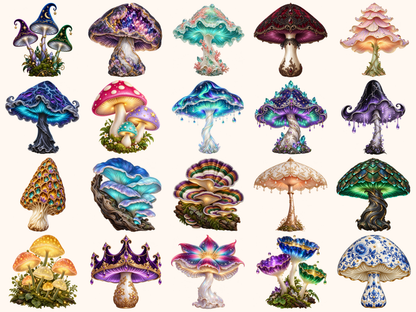 Fantasy Mushrooms Clipart — preview 3