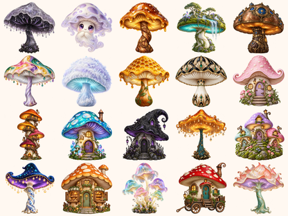 Fantasy Mushrooms Clipart — preview 4