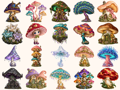 Fantasy Mushrooms Clipart — preview 5