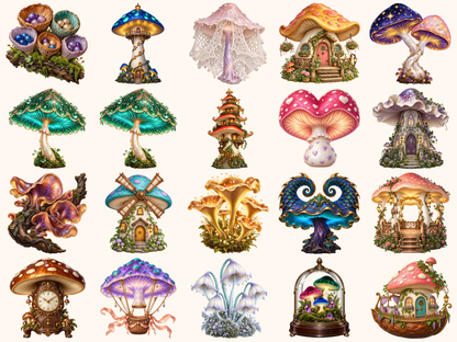 Fantasy Mushrooms Clipart — preview 6