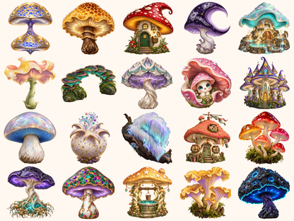 Fantasy Mushrooms Clipart — preview 7
