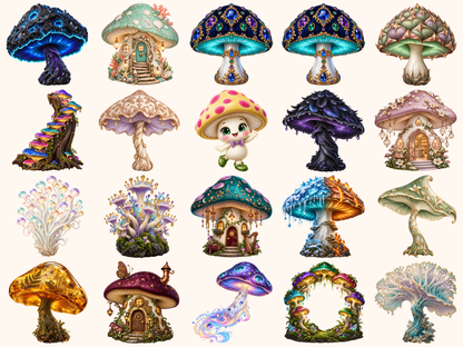 Fantasy Mushrooms Clipart — preview 8