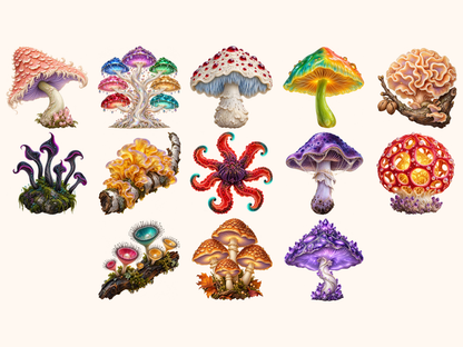 Fantasy Mushrooms Clipart — preview 9
