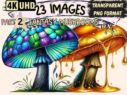 Fantasy Mushrooms (P2) Clipart Enchanted Mushrooms - Wonders Artist