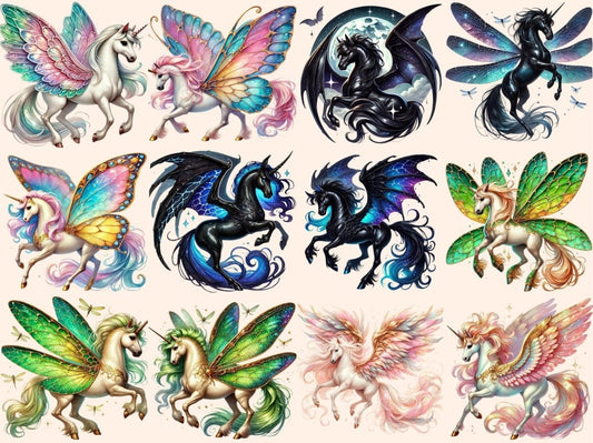 Fantasy Pegasi Clipart