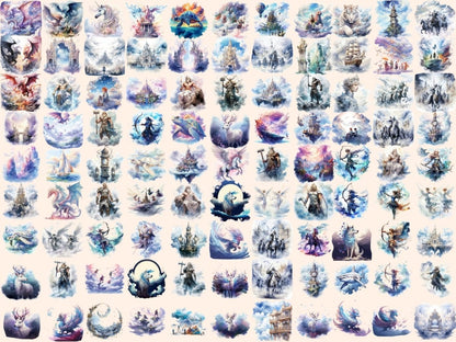 Fantasy Skies Watercolor Clipart air fantasy clipart - Wonders Artist