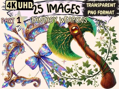 Fantasy Weapons Clipart Enchanted Blades - Wonders Artist
