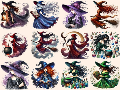 Fantasy Witches Clipart Dreamy Witch Art - Wonders Artist