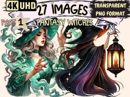 Fantasy Witches Clipart Dreamy Witch Art - Wonders Artist