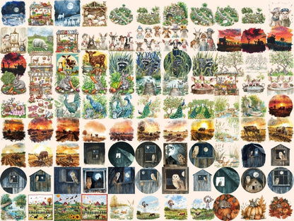 Farm Animals Watercolor Clipart animal illustrations - Wonders Artist