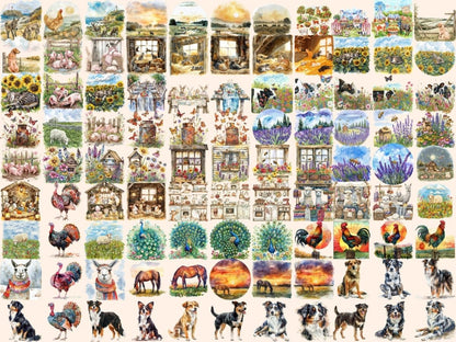 Farm Animals Watercolor Clipart animal illustrations - Wonders Artist