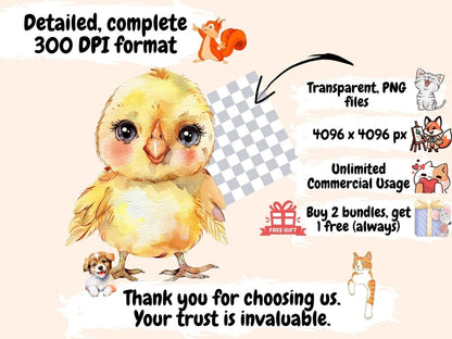 Farm Animals Watercolor Clipart animal illustrations - Wonders Artist