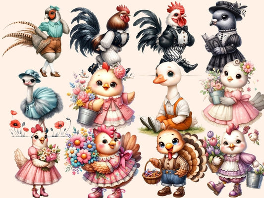 Klipart Ptáci z farmy