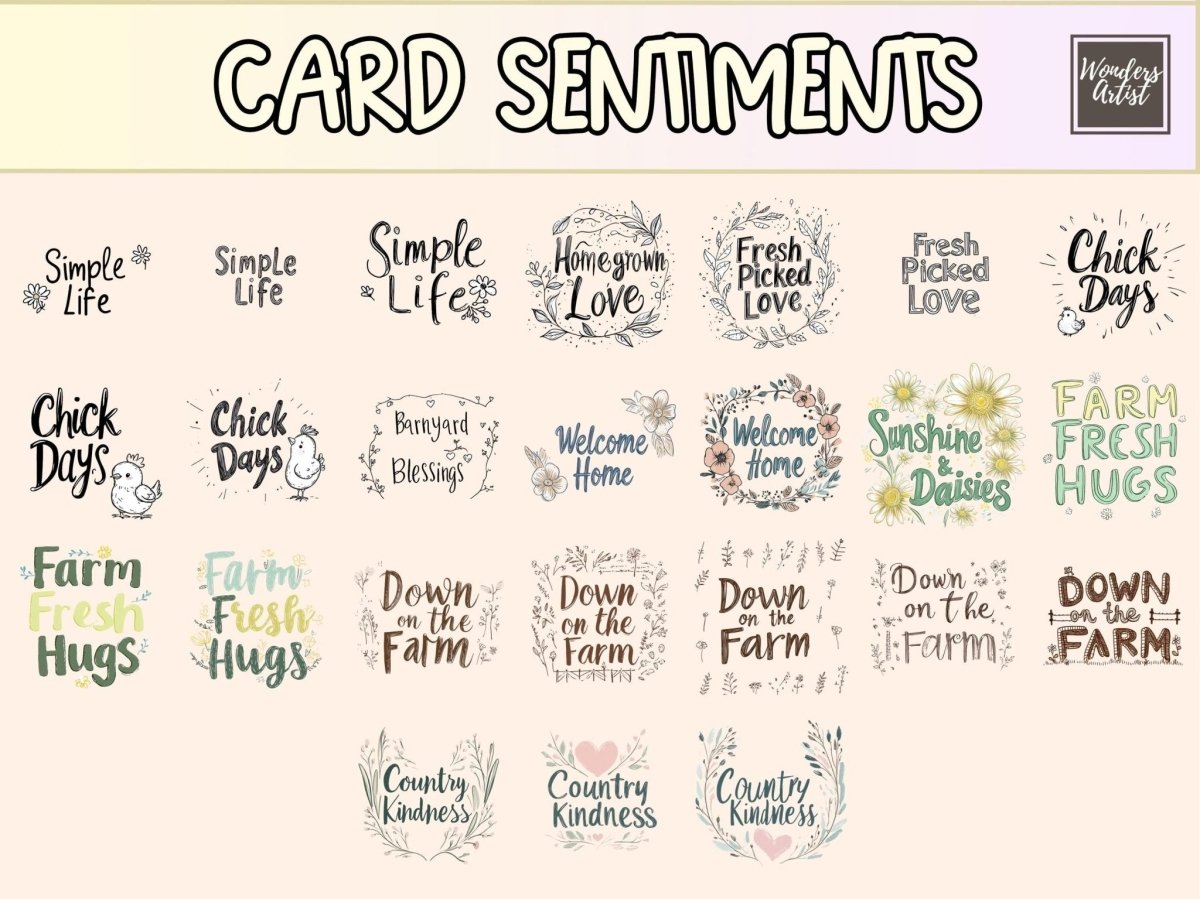 Farmhouse Friends Cardmaking Clipart cardmaking clipart cute farm png diy farm cards - WondersArtist