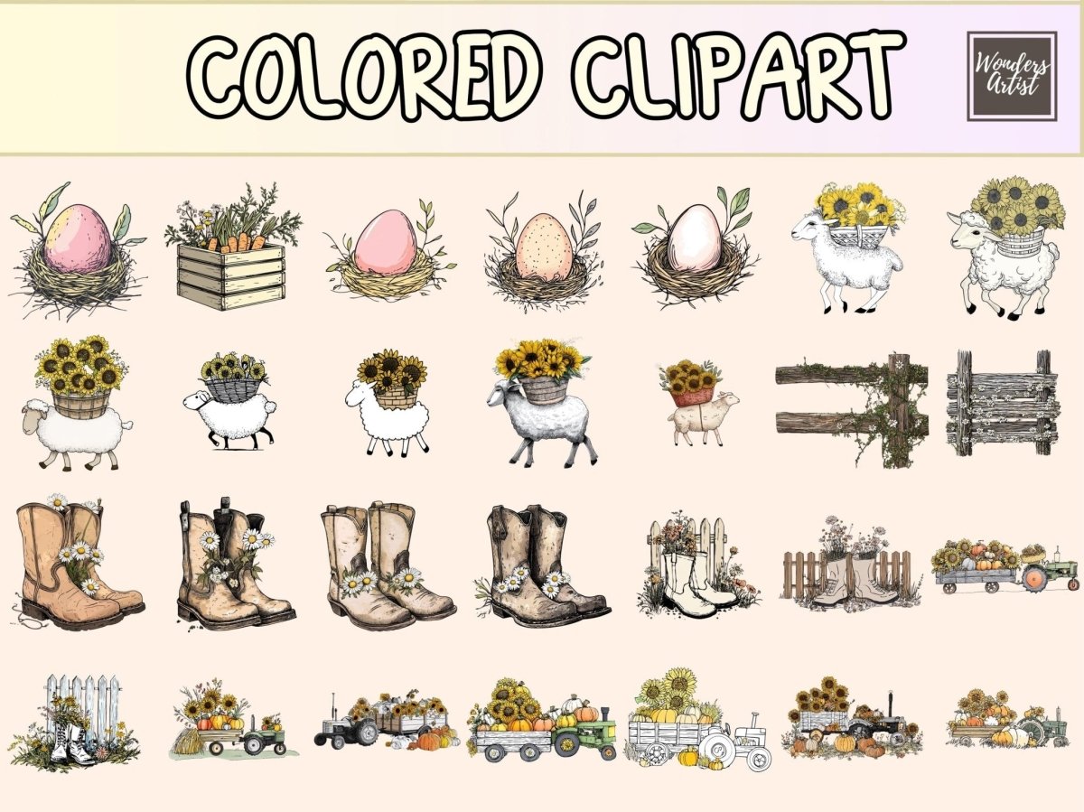 Farmhouse Friends Cardmaking Clipart cardmaking clipart cute farm png diy farm cards - WondersArtist