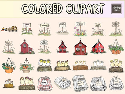 Farmhouse Friends Cardmaking Clipart cardmaking clipart cute farm png diy farm cards - WondersArtist