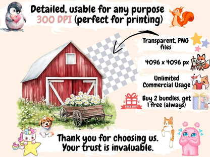 Farmhouse Spring Watercolor Clipart botanical spring art - Wonders Artist