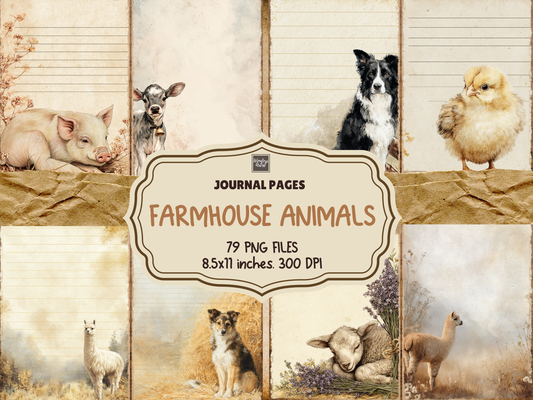Farmhouse Animals Journal Pages