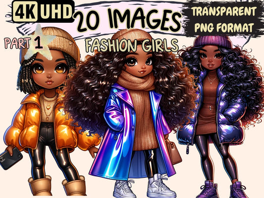 Fashion Girls Clipart - High - Quality Instant Digital Download for Creative Projects