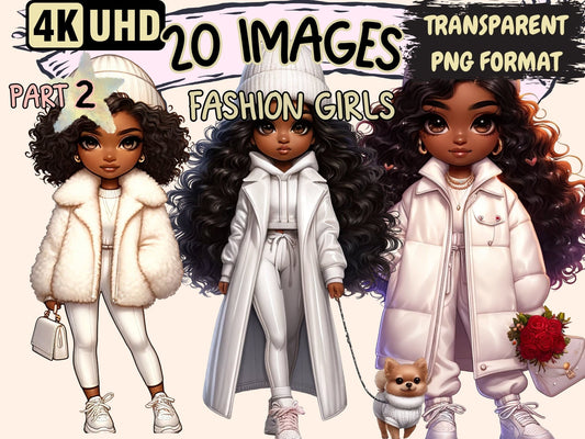 Fashion Girls (P2) Clipart - High - Quality Instant Digital Download for Creative Projects