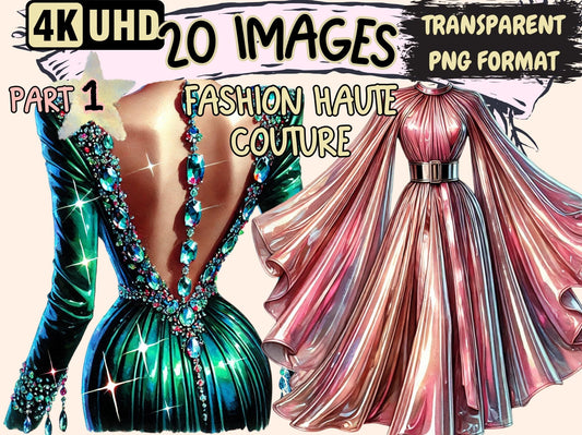 Fashion Haute Couture Clipart - High - Quality Instant Digital Download for Creative Projects