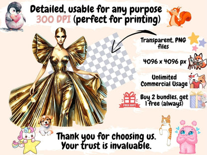 Fashion Haute Couture (P2) Clipart Couture Designs - Wonders Artist