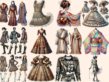 Fashion Through the Years Clipart clothing clipart - Wonders Artist