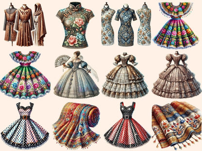Fashion Through the Years Clipart clothing clipart - Wonders Artist