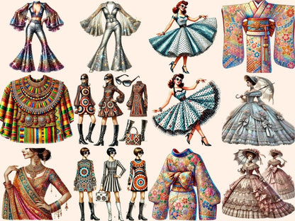 Fashion Through the Years Clipart clothing clipart - Wonders Artist