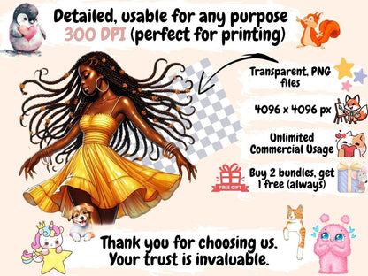 Fashionista Girls Clipart African Fashion Icon - Wonders Artist