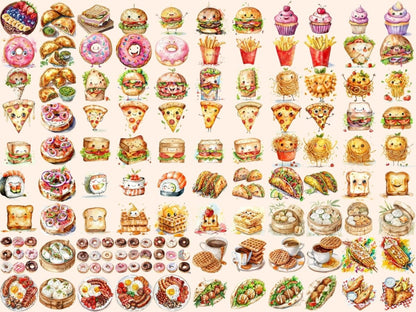 Fast Food Watercolor Clipart fast food clipart - Wonders Artist