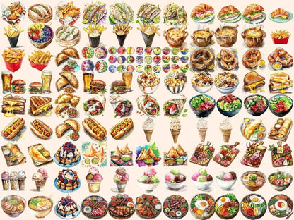 Fast Food Watercolor Clipart fast food clipart - Wonders Artist