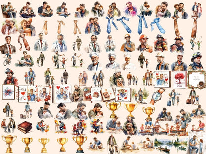 Fathers Watercolor Clipart dad clipart - Wonders Artist