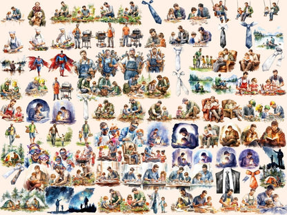 Fathers Watercolor Clipart dad clipart - Wonders Artist