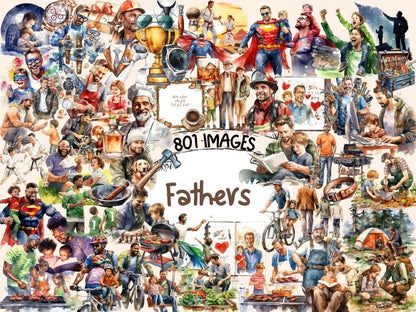 Fathers Watercolor Clipart dad clipart - Wonders Artist