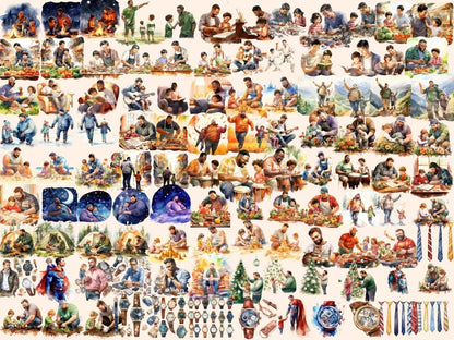 Fathers Watercolor Clipart dad clipart - Wonders Artist