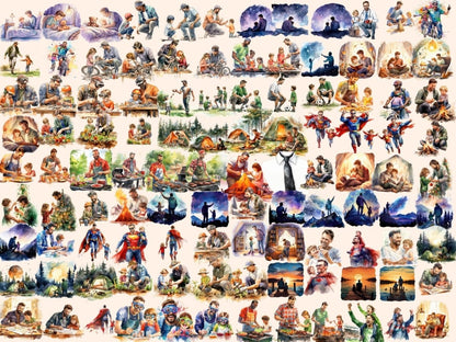 Fathers Watercolor Clipart dad clipart - Wonders Artist