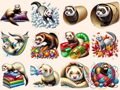 Ferrets Clipart Cute Ferret Art - Wonders Artist