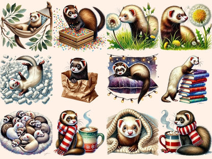 Ferrets Clipart Cute Ferret Art - Wonders Artist