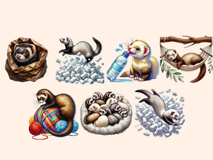 Ferrets Clipart Cute Ferret Art - Wonders Artist