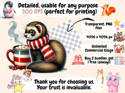 Ferrets Clipart Cute Ferret Art - Wonders Artist