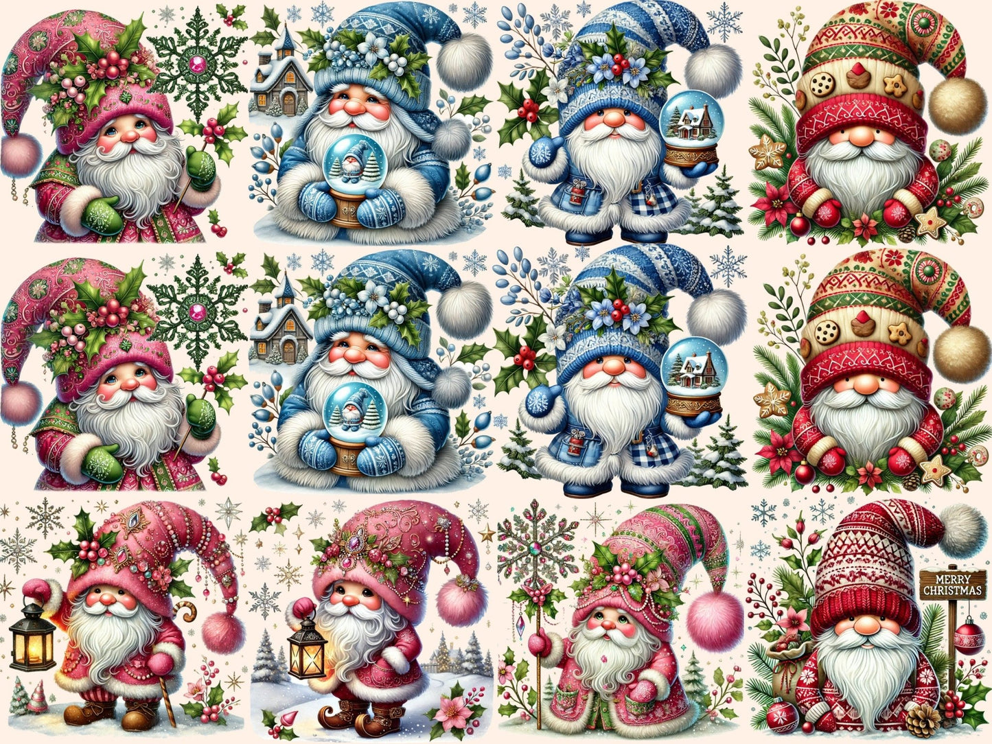 Festive Gnomes Clipart - High - Quality Instant Digital Download for Creative Projects